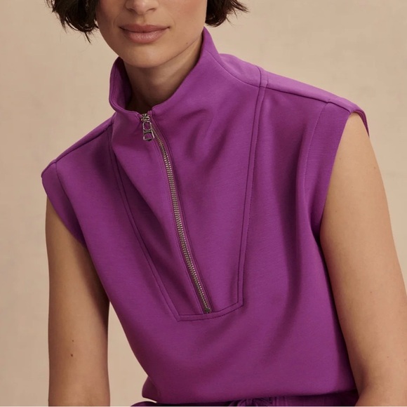 Varley Tops - Varley Like New Magnolia Half Zip Double Soft Tank in Striking Purple XXS